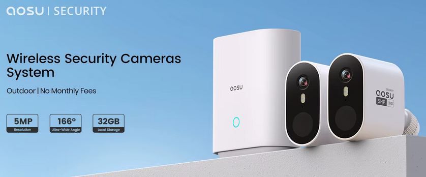 📹 AOSU 5MP UHD Drahtloses Kamerasystem für 101,39€ (statt 171€)