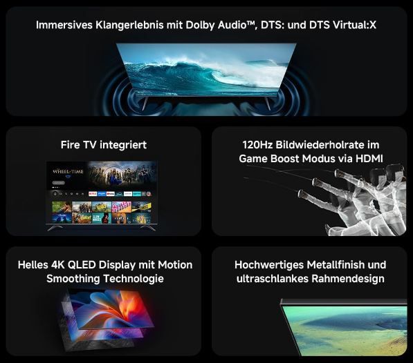 📺 Xiaomi F Pro 55 Zoll 4K UHD QLED Smart TV bis 120Hz für 349€ (statt 399€)