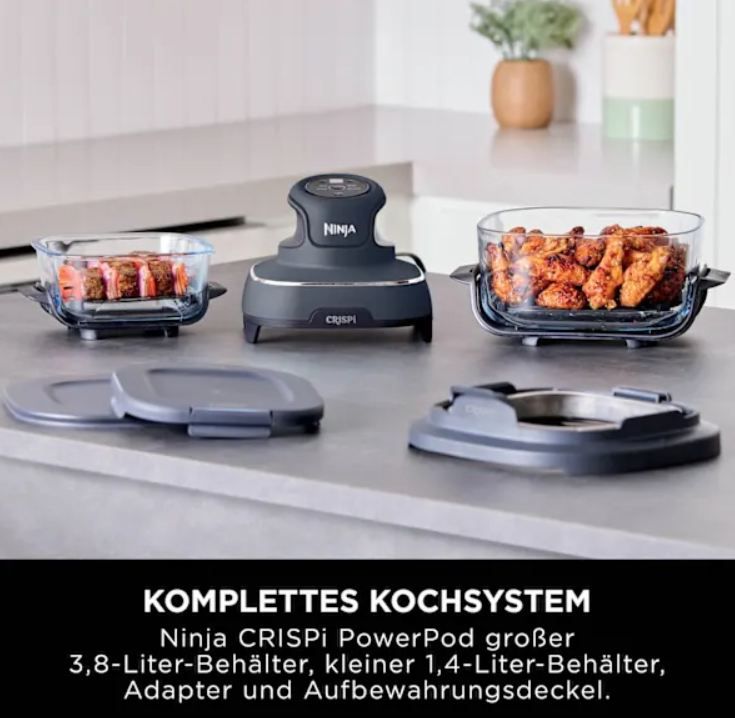 🍗 Ninja CRISPi 4 in 1 Tragbare Glas Heißluftfritteuse für 116,99€ (statt 140€)