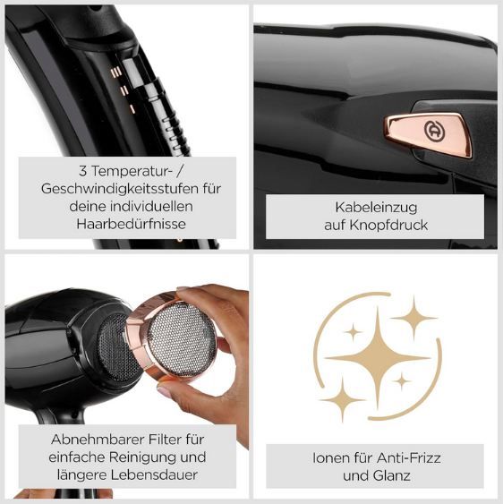 💨 BaByliss D373E Cordkeeper Haartrockner, 2.000W für 27,90€ (statt 40€)