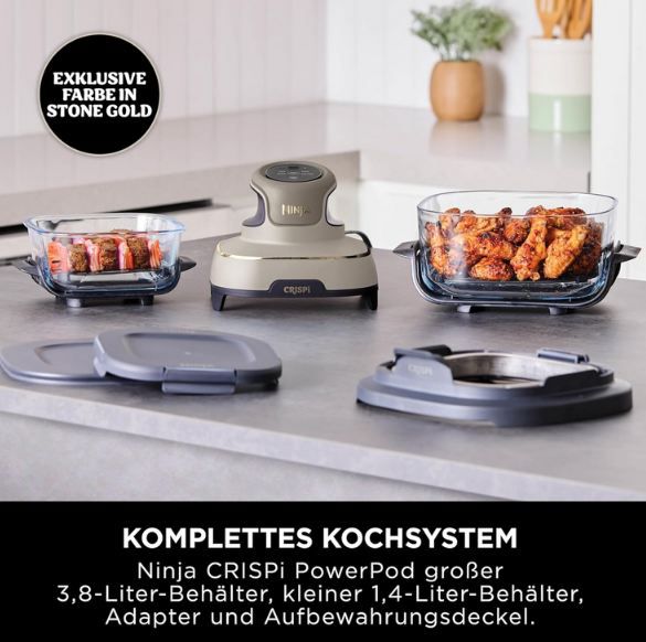 🍟 Ninja CRISPi Tragbarer 4 in 1 Air Fryer in Stone Gold für 129,99€ (statt 170€)