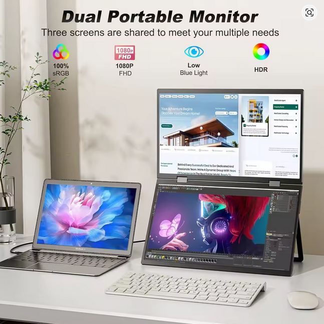 🖥️ UPERFECT Delta 15,6 Zoll Dual FHD Monitor für 156,16€ (statt 360€)