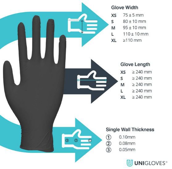 🧤 100er Pack Unigloves Black Pearl Nitril Untersuchungshandschuhe ab 4,68€ (statt 10€)