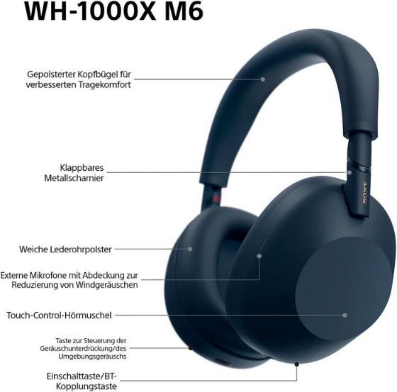 🔥 Sony WH 1000XM6 Flaggschiff Over Ear Kopfhörer mit ANC für 297,32€ (statt 429€)