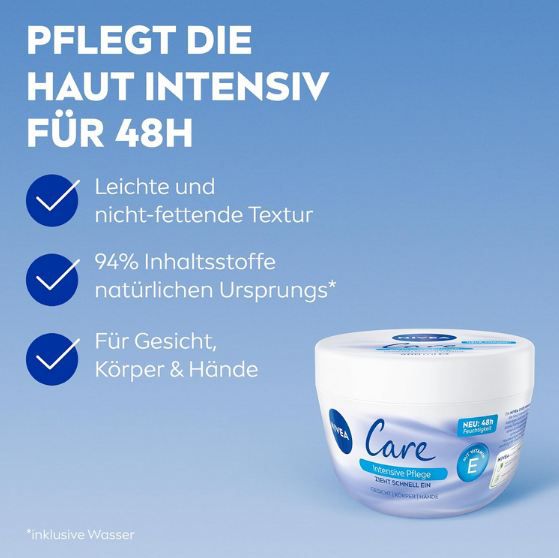 🧴 Nivea Creme Care Intensive Pflege Creme, 400ml ab 5€ (statt 9€)