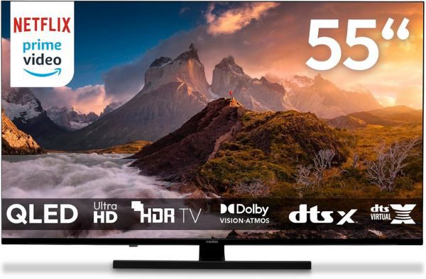 📺 Medion MD 855700 55 Zoll 4K QLED Fernseher für 379,85€ (statt 450€)