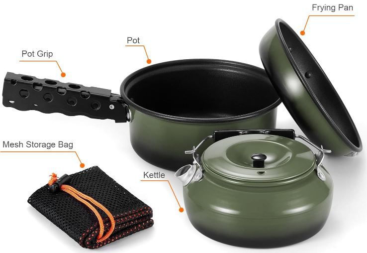 ⛺ Odoland Camping Geschirr Set, 5 teilig für 21,99€ (statt 44€)