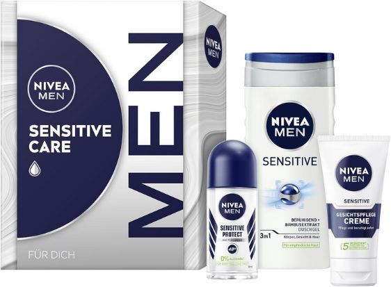 🧴 Nivea Men Sensitive Care Geschenkset mit Dusche, Creme & Deo für 9,74€ (statt 13€)