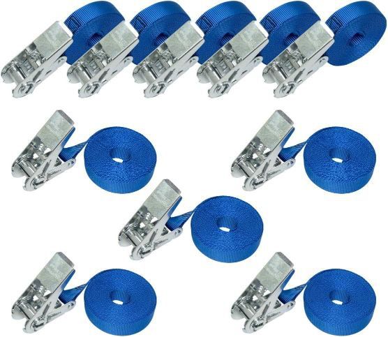 🚚 10er Pack Amazon Basics Spanngurte mit Ratschenschloss, 6m für 23,40€ (statt 28€)