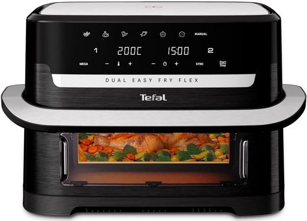 🍟 Tefal EY9228 Dual Easy Fry Flex Heißluftfritteuse, 9L für 139,99€ (statt 155€)