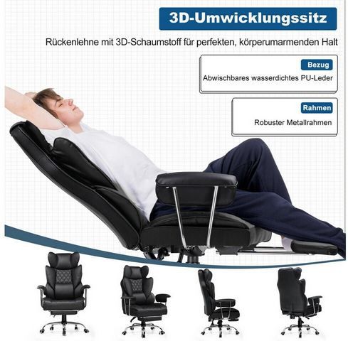 💺 GTPlayer GT200 Ergonomischer Bürostuhl mit Fußstütze für 96,40€ (statt 160€)