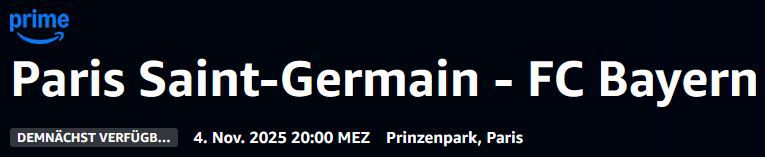 ⚽ Heute ab 20:00 Uhr: Paris Saint-Germain vs. FC Bayern München kostenlos Live mit Prime! ⚽ Heute ab 20:00 Uhr: Paris Saint Germain vs. FC Bayern München kostenlos Live mit Prime!