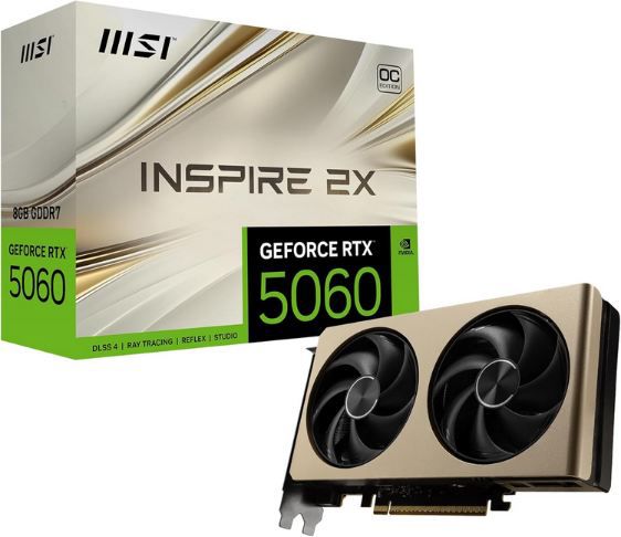 🖥️ MSI GeForce RTX 5060 8G Inspire 2X OC 8GB für 269€ (statt 361€)