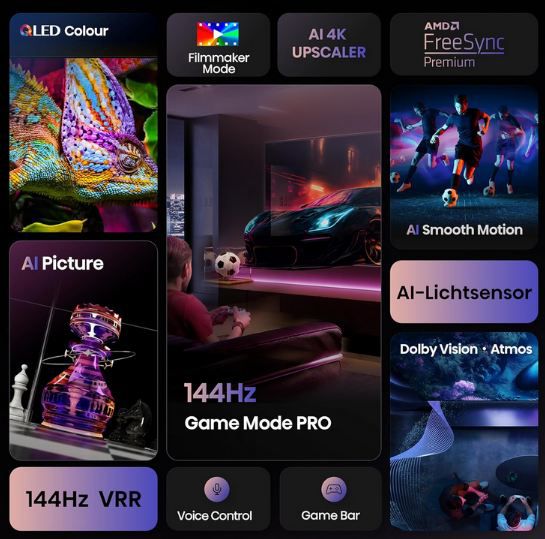 📺 Hisense 50E7Q PRO 50 4K UHD QLED Smart TV, 144Hz für 379€ (statt 447€)