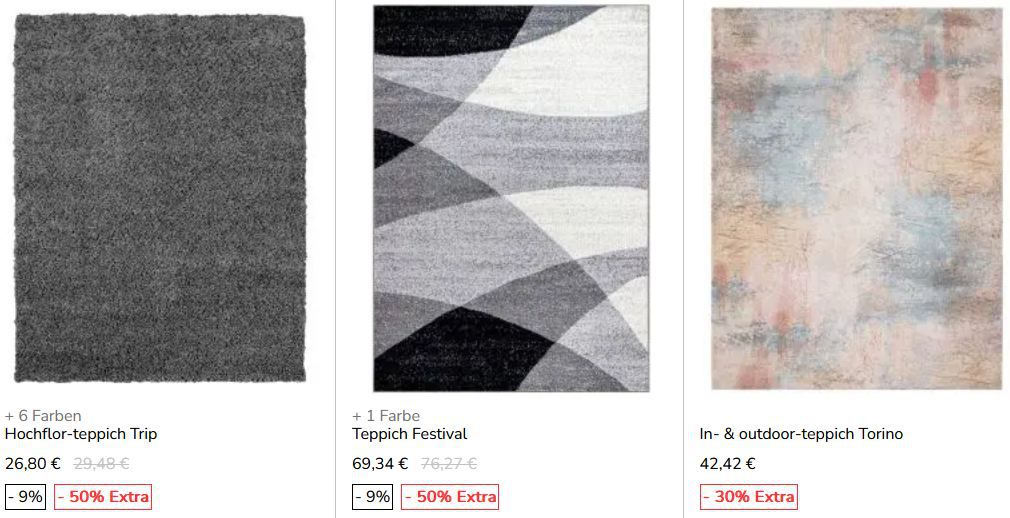 🔥 Teppich.de Sale + 50% Extra auf ausgewählte Teppiche + Versandkostenfrei 🔥 Teppich.de Sale + 50% Extra auf ausgewählte Teppiche + Versandkostenfrei