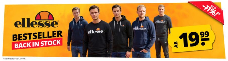 🔥 SportSpar: ellesse Bestseller ab 19,99€ + 5€ Gutschein ab 60€