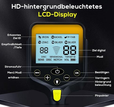 💍 OKESAM GT10002 Profi Metalldetektor mit LCD & 10 💍 OKESAM GT10002 Profi Metalldetektor mit LCD & 10 Spule für 59,99€ (statt 120€)