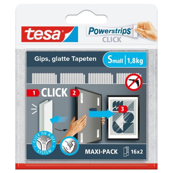 🖼️ 16 x 2er Pack tesa Powerstrips Click Klett-Klebepads für 8,22€ (statt 12€)