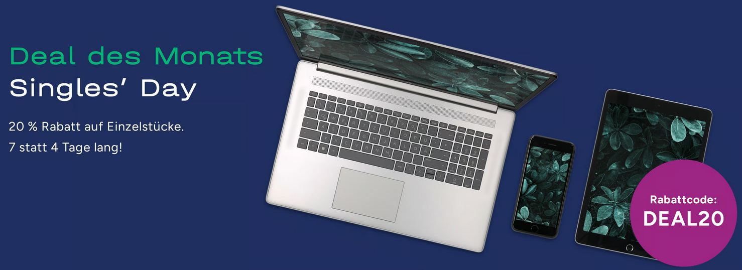 🖥️ Afb Shop Singles Days mit 20% Rabatt auf Einzelstücke   Apple, Notebooks, Monitore & mehr