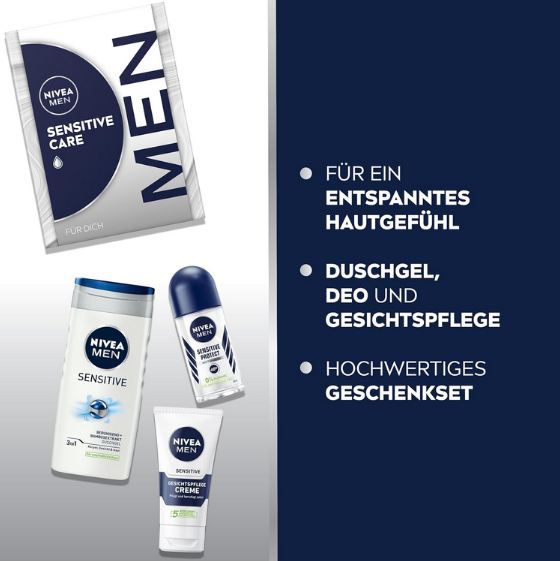 🧴 Nivea Men Sensitive Care Geschenkset mit Dusche, Creme & Deo für 9,74€ (statt 13€)