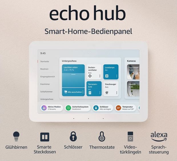 🏠 Amazon Echo Hub 8 Smart Home Bedienpanel mit Alexa für 109,99€ (statt 156€)