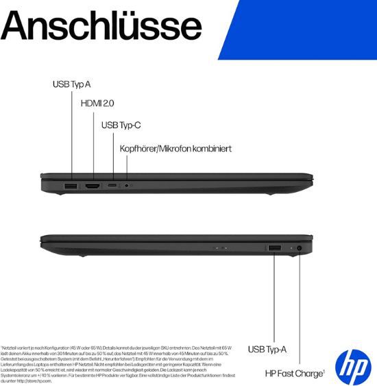 💻 HP 17 Laptop mit 17,3 FHD Display, Ryzen 5 7520U für 449€ (statt 540€)