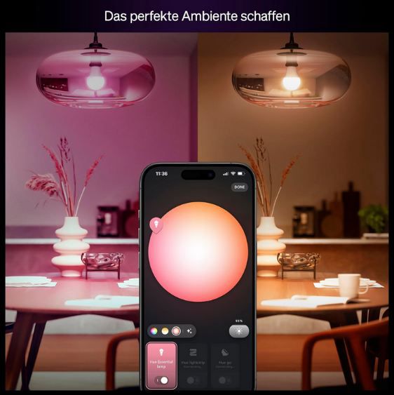 💡 4er Pack Philips Hue Essential Smart LED A60 Glühbirne für 44,98€ (statt 60€)