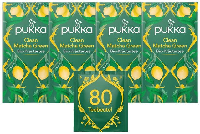 🍵 4 x 20er Pack Pukka Bio Kräutertee Clean Matcha Green ab 14,37€ (statt 20€) 🍵 4 x 20er Pack Pukka Bio Kräutertee Clean Matcha Green ab 14,37€ (statt 20€)