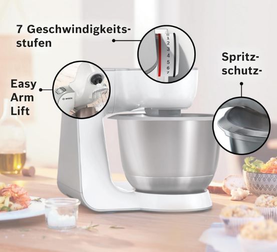 🎂 Bosch MUM58200 Serie 4 Küchenmaschine mit 3D Rührsystem für 132,99€ (statt 173€)