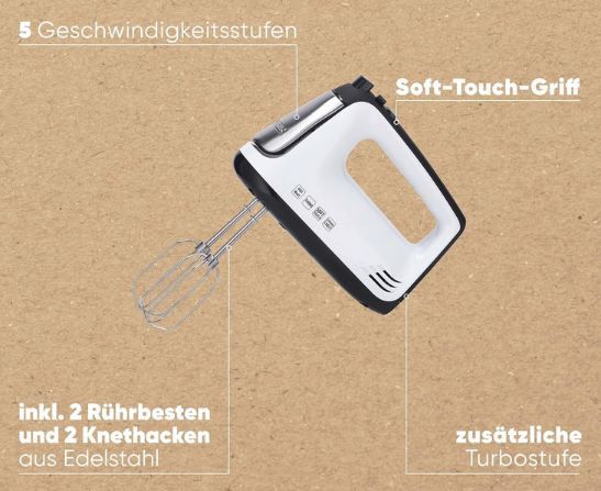 🧁 Severin HM 3830 Handmixer mit 400W für 19,89€ (statt 26€)