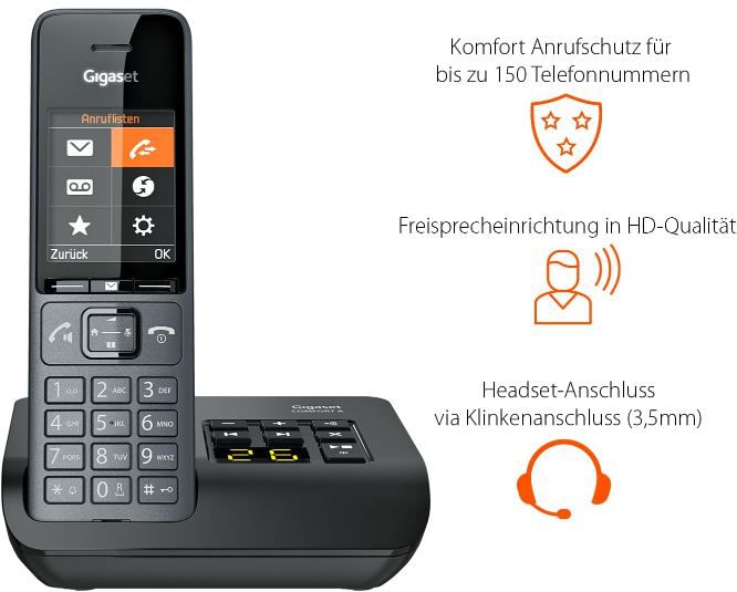 📞 Gigaset Comfort 520A Trio DECT Telefone mit Anrufbeantworter für 99,99€ (statt 126€)