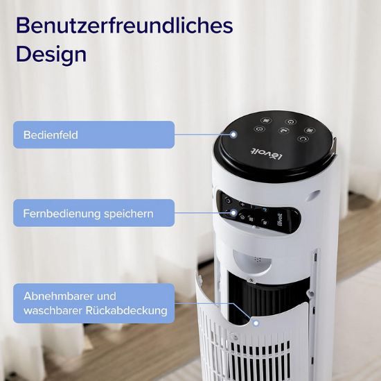 💨 Levoit LTF F422 WEU Turmventilator mit 4 Modi & 12 Stufen für 79,99€ (statt 100€)