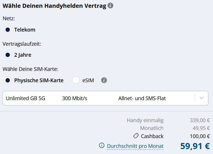 🍏 Apple Knaller 🧨 Apple iPhone 17 Pro für 339€ + Telekom Allnet unlimited 5G für 49,95€ mtl. + 250€ Bonus