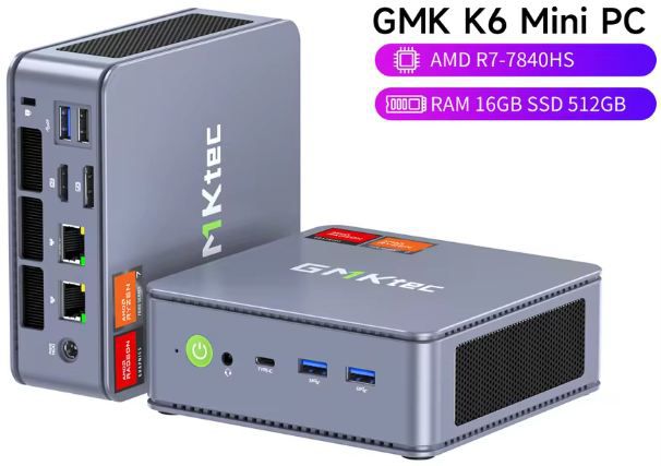 🖥️ GMKtec K6 Mini PC mit AMD R7 7840HS, 16GB/512GB für 264,69€ (statt 615€)