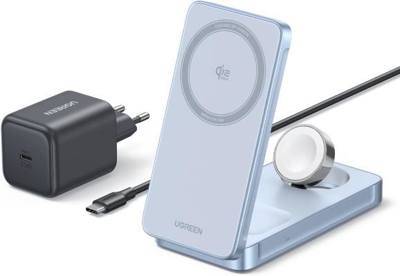 🔋 Ugreen MagFlow 3 in 1 Wireless Charger, 25W für 89,99€ (statt 140€)