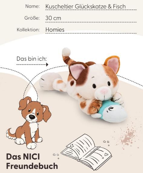 🐈 NICI Glückskatze mit Fisch Kuscheltier, 30cm für 15,99€ (statt 26€) 🐈 NICI Glückskatze mit Fisch Kuscheltier, 30cm für 15,99€ (statt 26€)