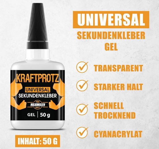 📦 Kraftprotz Sekundenkleber Gel Extra Stark, 50g ab 5,64€ (statt 10€)