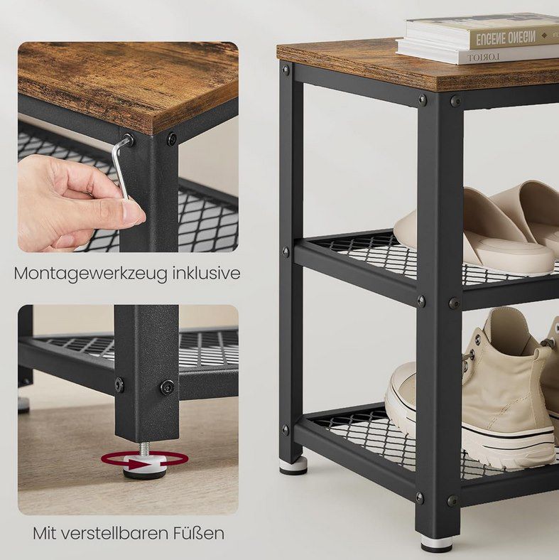 👞 VASAGLE Schuhbank mit 2 Gitterablagen für 25,64€ (statt 36€)