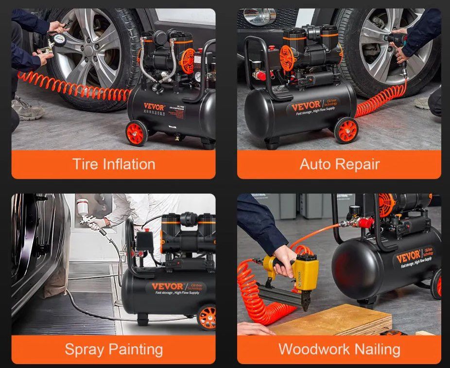 💨 VEVOR 18L Silent Druckluftkompressor (2800U/min, 900W) für 107€ (statt 130€)