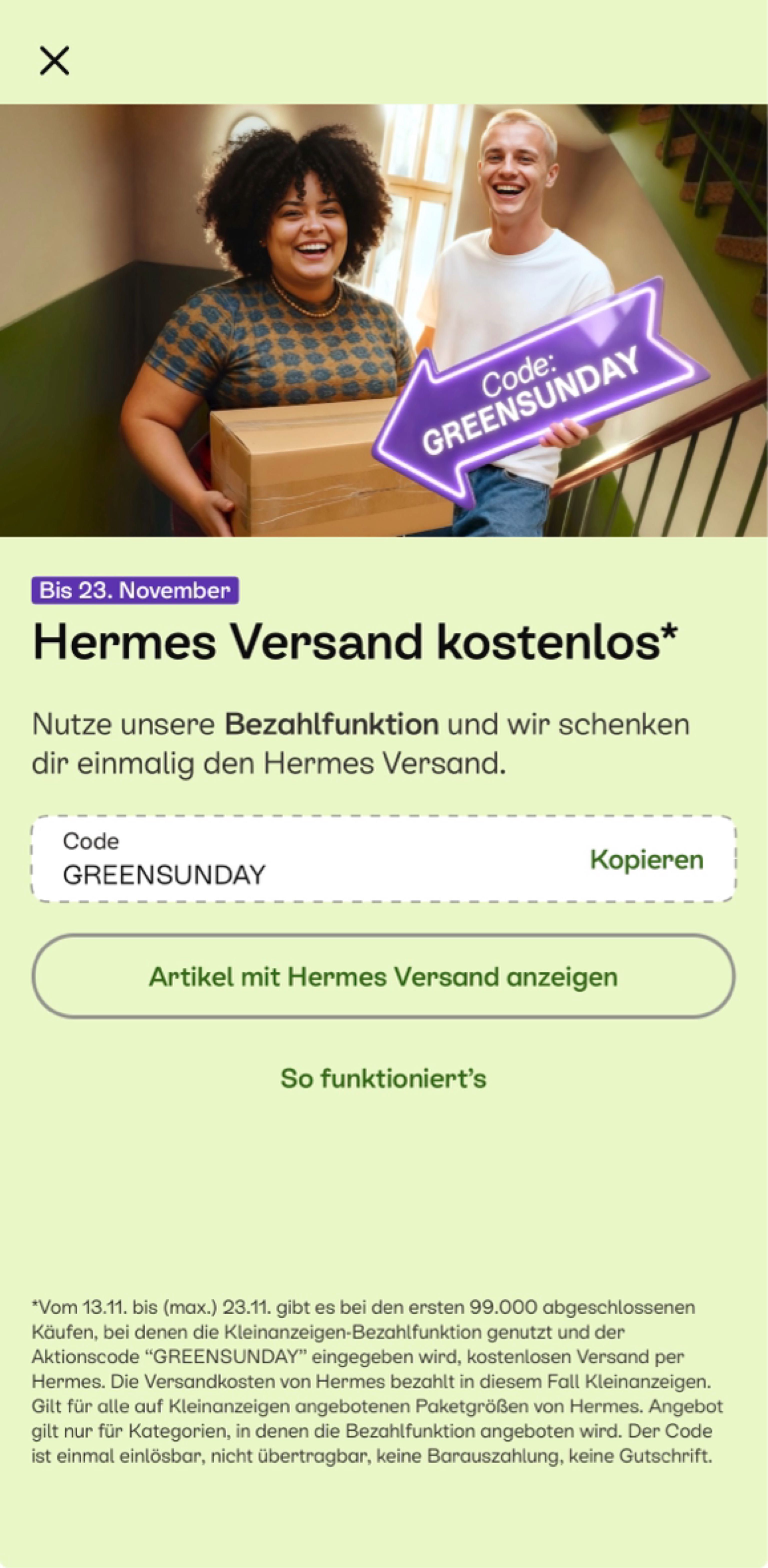 kleinanzeigen.de gratis hermes Versand kleinanzeigen.de gratis hermes Versand