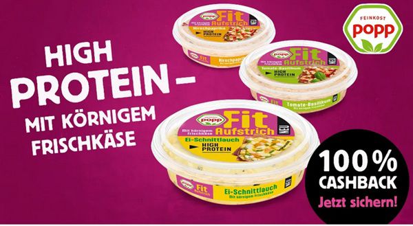 Mit Marktguru Popp Fit Aufstrich High Protein gratis erhalten