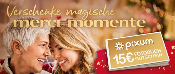 🖼️  merci Produkt/e kaufen   15,00 € zum Pixum Fotobuch dazu bekommen