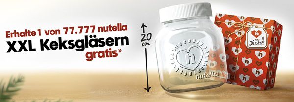 Mit Kauf von nutella Produkten Keksglas kostenlos abfassen