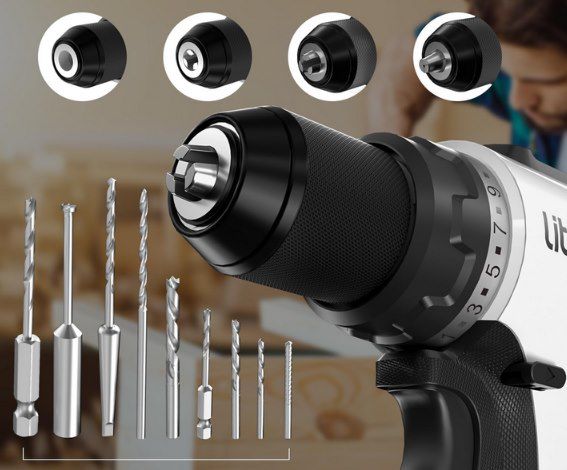 💪 Litheli U20 20V Akku Bohrschrauber mit 10Ah Akku & 17+1 Drehmomentstufen für 43,99€ (statt 70€)