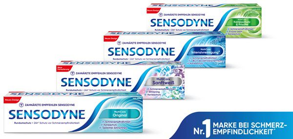 1+1 Sensodyne MultiCare Zahnpasta Aktion