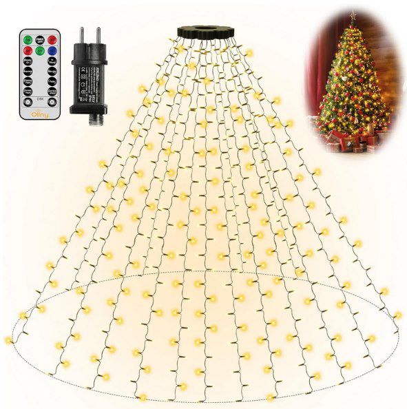 🎄 Ollny Ringlichterkette mit 400 LEDs mit 8 Modi & Fernbedienung für 17,49€ (statt 25€)