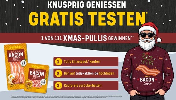 🥓 Wieder da! TULIP Bacon Scheiben, Pancetta oder Streifen gratis ausprobieren