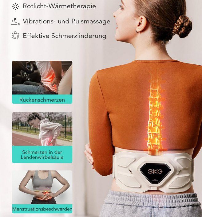 😊 SKG Wärmegürtel mit 3 Vibrations  & 9 Massagemodi für 101,99€ (statt 170€)