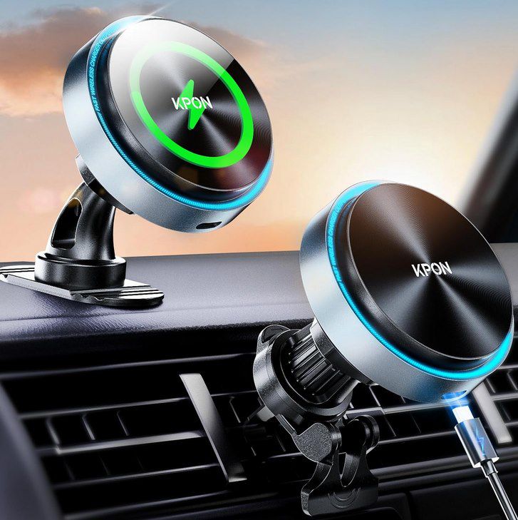 ⚡ KPON 15W MagSafe Autohalterung mit Qi Ladefunktion für 11€ (statt 20€)