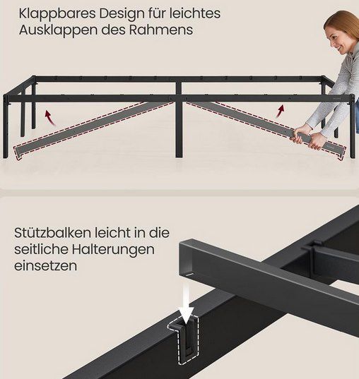 🛌 VASAGLE Doppelbettgestell (140 x 200 cm) aus Metall für 44,99€ (statt 70€) 🛌 VASAGLE Doppelbettgestell (140 x 200 cm) aus Metall für 44,99€ (statt 70€)
